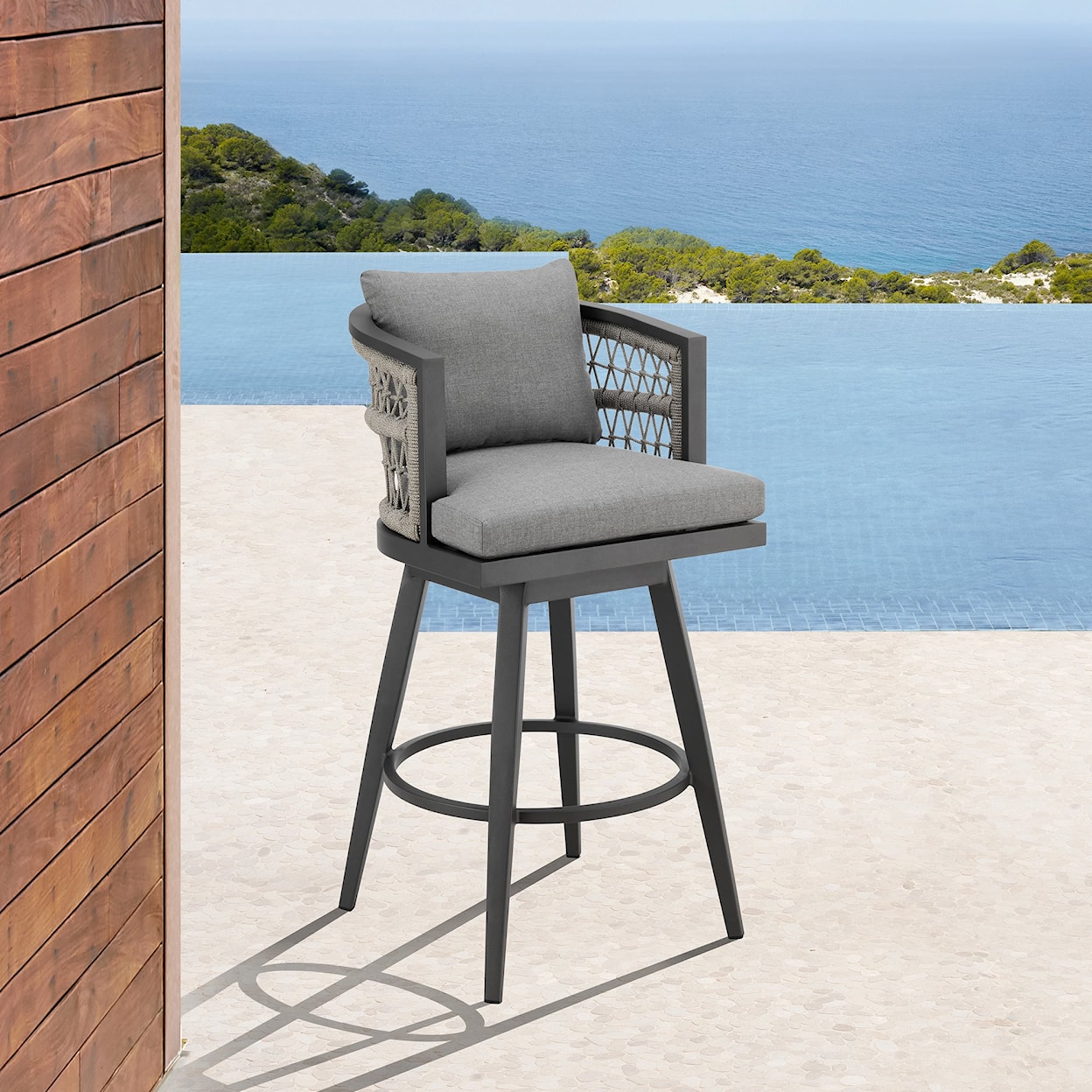 Armen Living Zella Outdoor Barstool