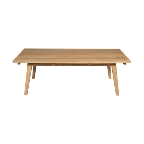 Mid-Century Modern Patio Coffee Table with Water and UV Resistant Wood