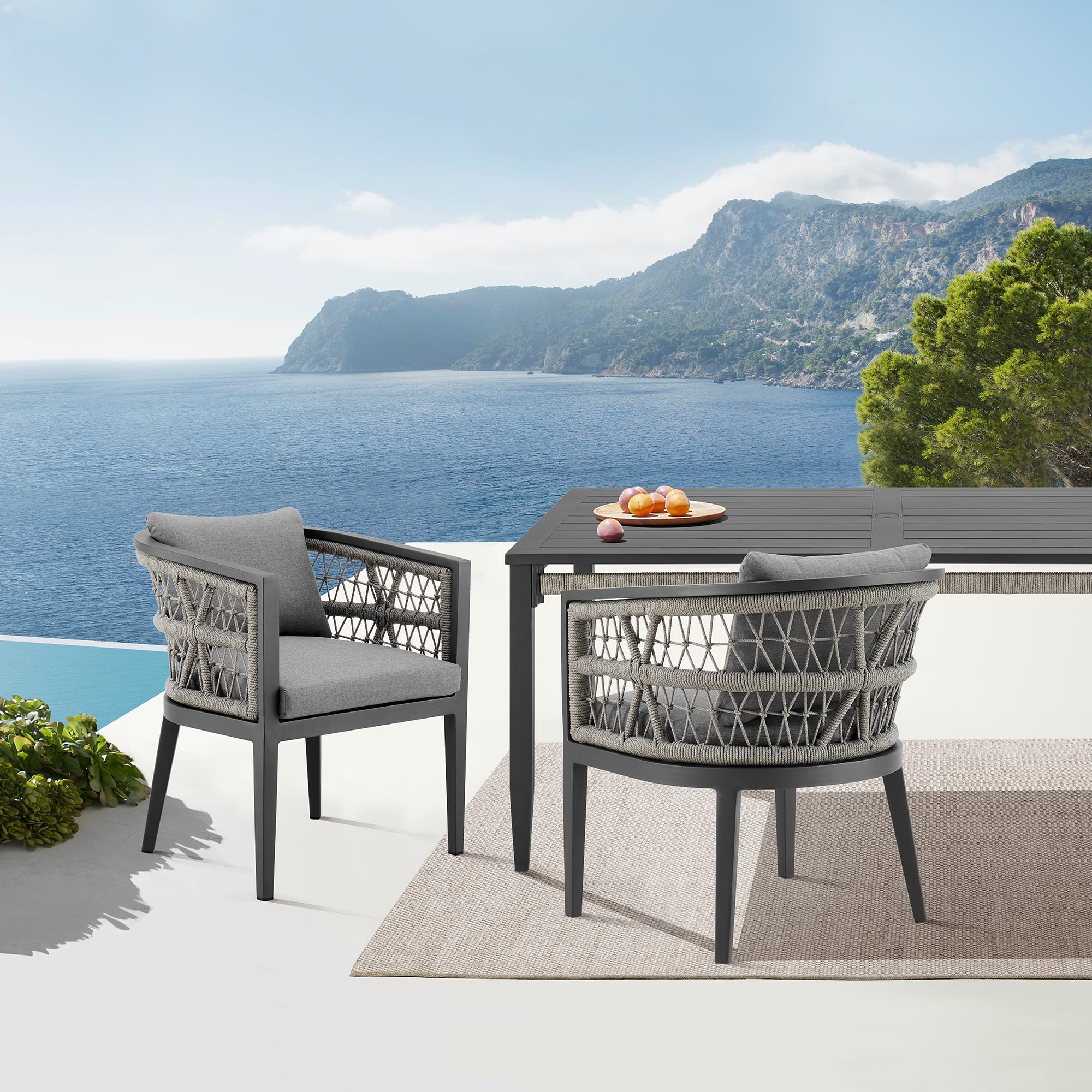 Armen Living Zella Outdoor Dining Chair
