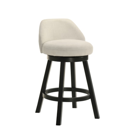 Low Curved-Back Swivel Counter Stool