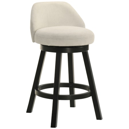 Low Curved-Back Swivel Counter Stool