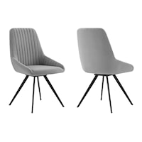 Set of 2 Contemporary Upholstered Swivel Dining Chairs