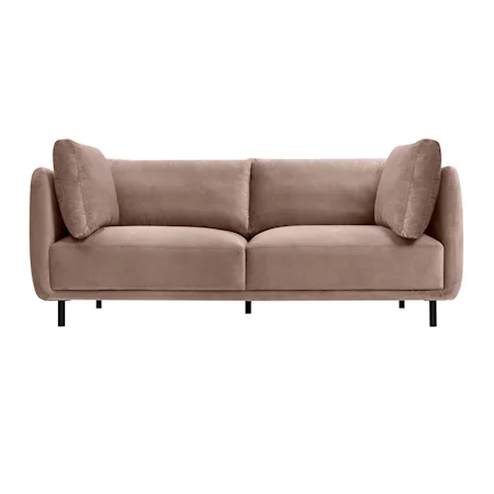 Contemporary 79" Velvet Sofa with Metal Legs