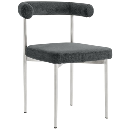 Metal Open-Back Upholstered Dining Chair