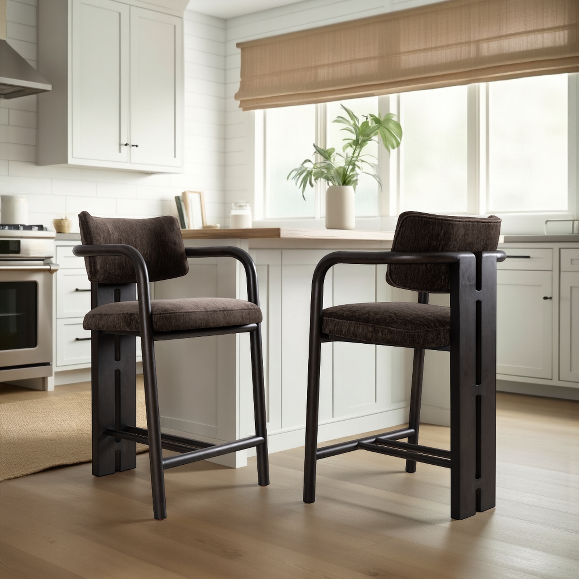 Armen Living Aaliyah Upholstered Counter-Height Stool