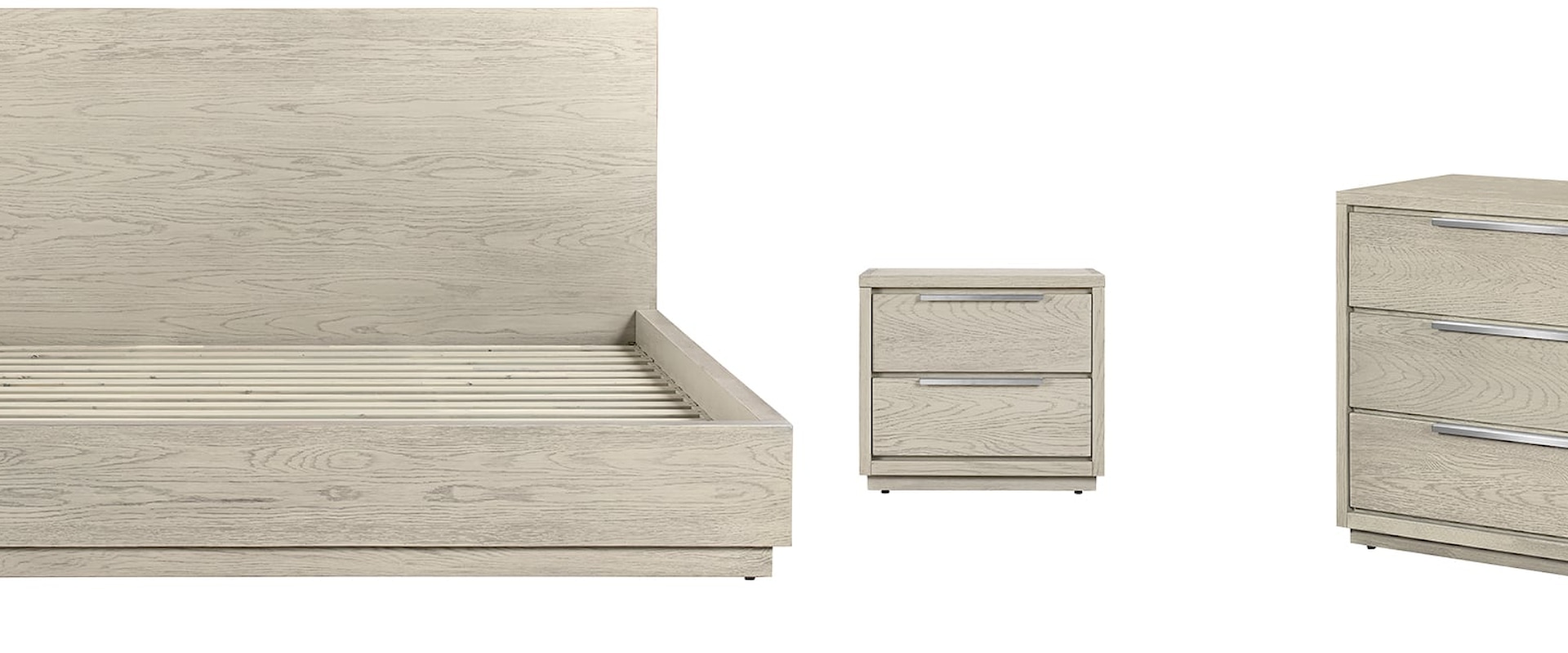 Abbey King 4 Piece Bedroom Set in Grey Oak Wood