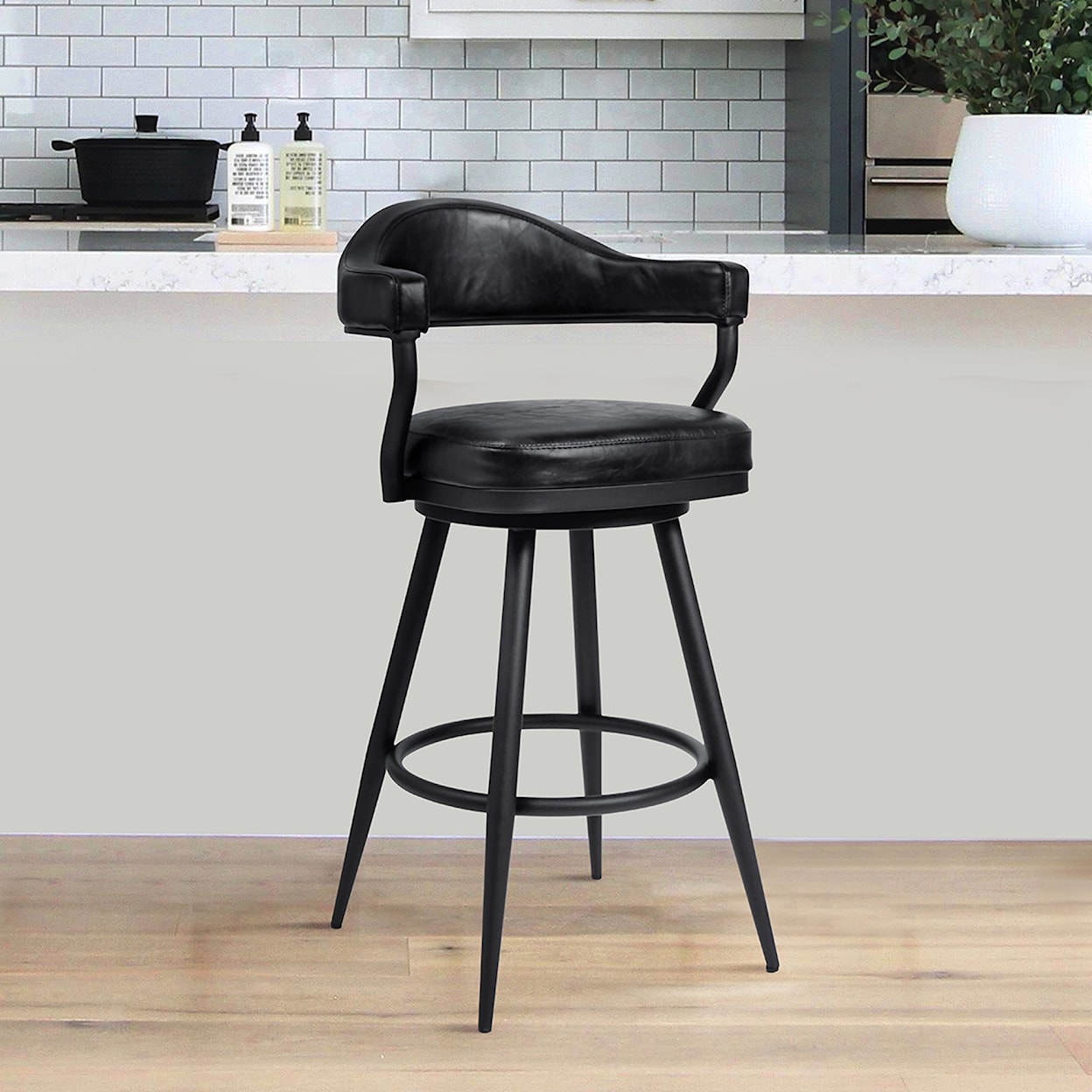 Armen Living Amador Swivel Counter-Height Stool