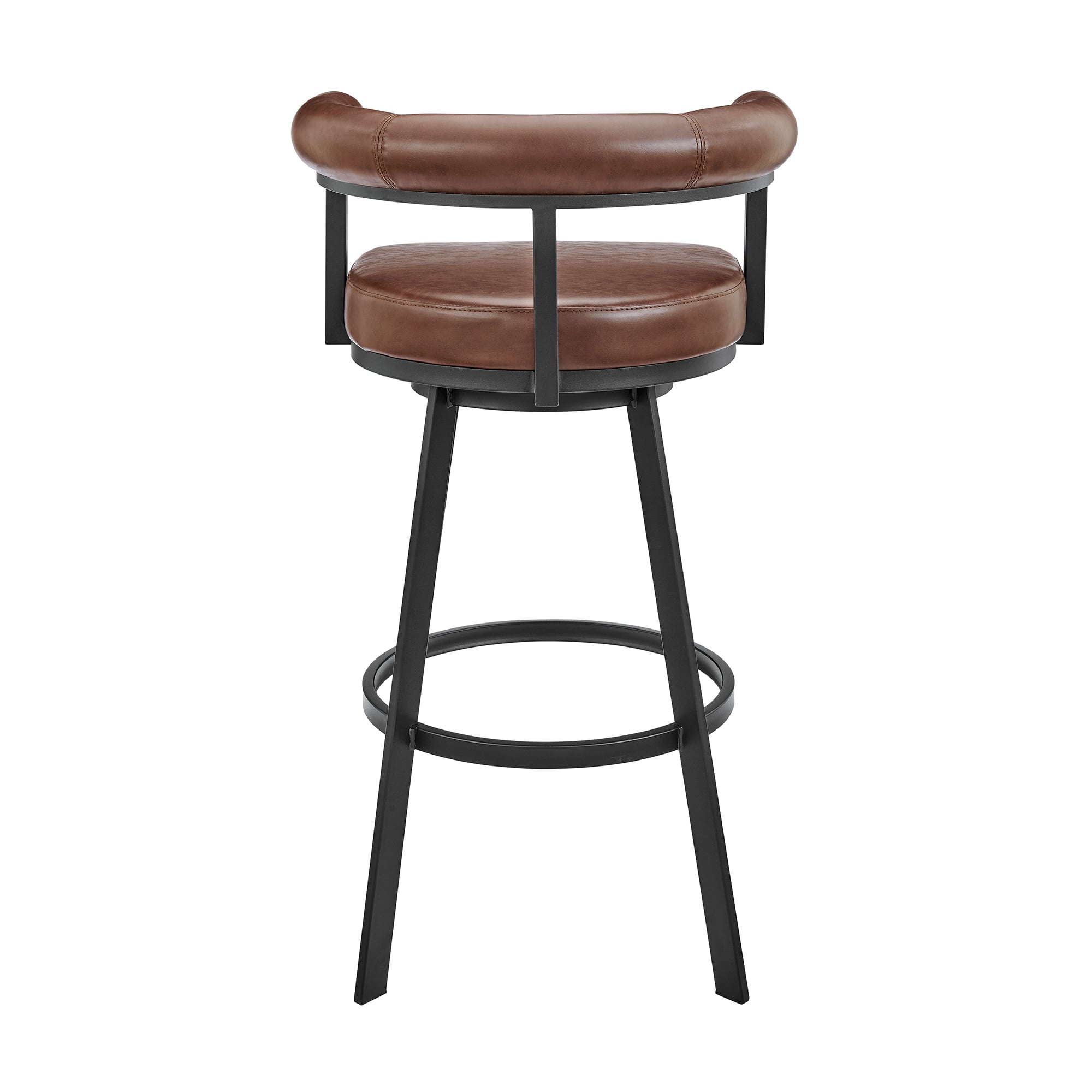 Open Barrel-Back Swivel Barstool