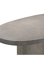 Armen Living Wave Wave Round Indoor or Outdoor Accent Stool End Table in Grey Concrete