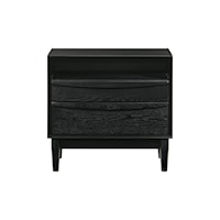 Contemporary 2-Drawer Wood Nightstand with Shelf