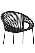 Armen Living Acapulco Casual 30" Indoor/Outdoor Bar Stool with Black Rope