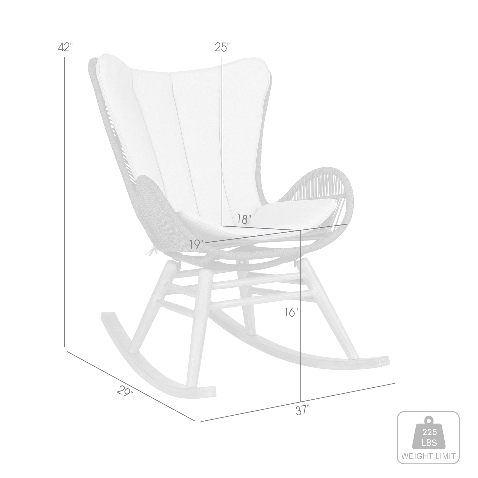 Armen Living Mateo Outdoor Rocking Chair