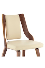 Armen Living Aniston Set of 2 Wood Dining Chairs with Faux Leather Upholstery