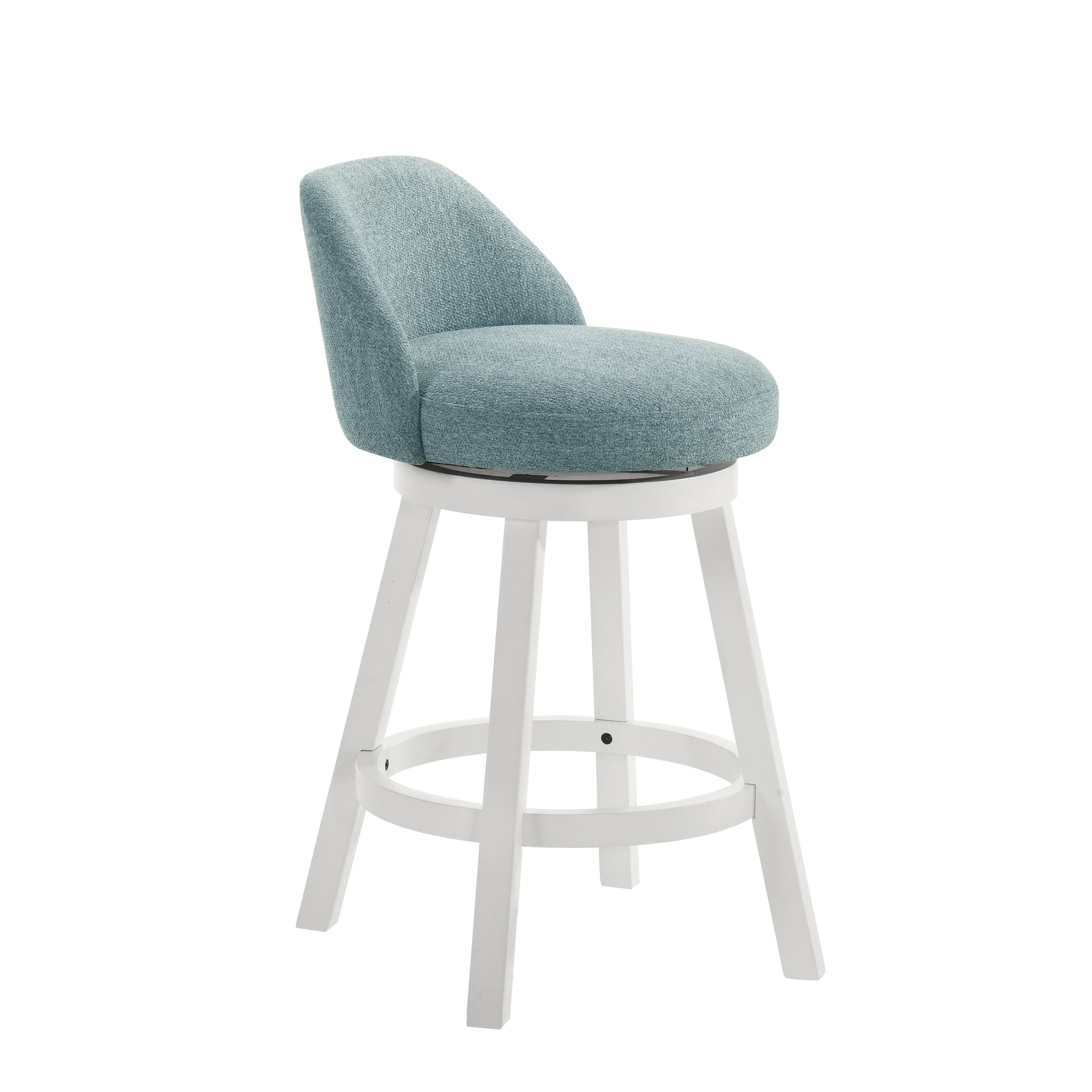 Armen Living Erika Low Curved-Back Swivel Counter Stool