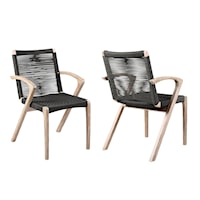 Casual Set of 2 Outdoor Arm Chairs
