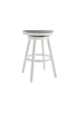 Armen Living Harper Modern Farmhouse Upholstered Spindle-Back Swivel Barstool