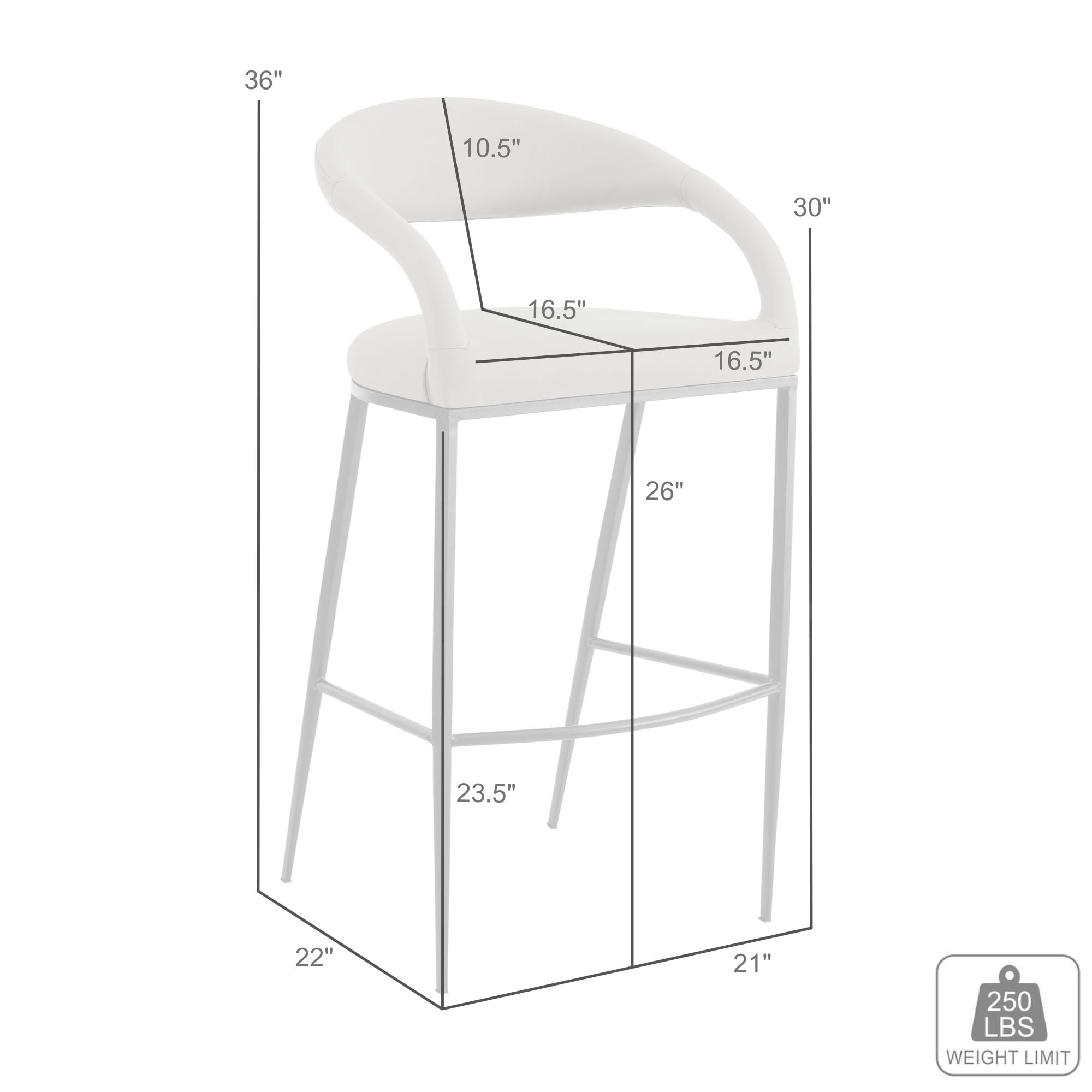 Armen Living Ramona Fixed Counter-Height Stool
