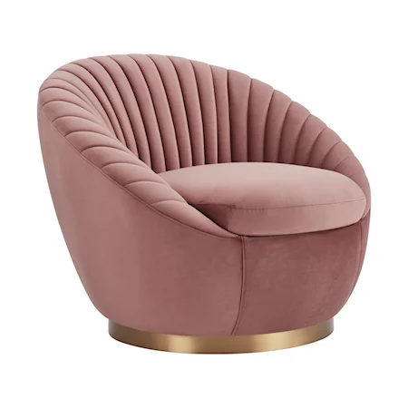 Glam Velvet Upholstered Swivel Chair