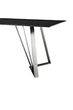 Armen Living Cressida Contemporary Rectangular Dining Table with Glass Top