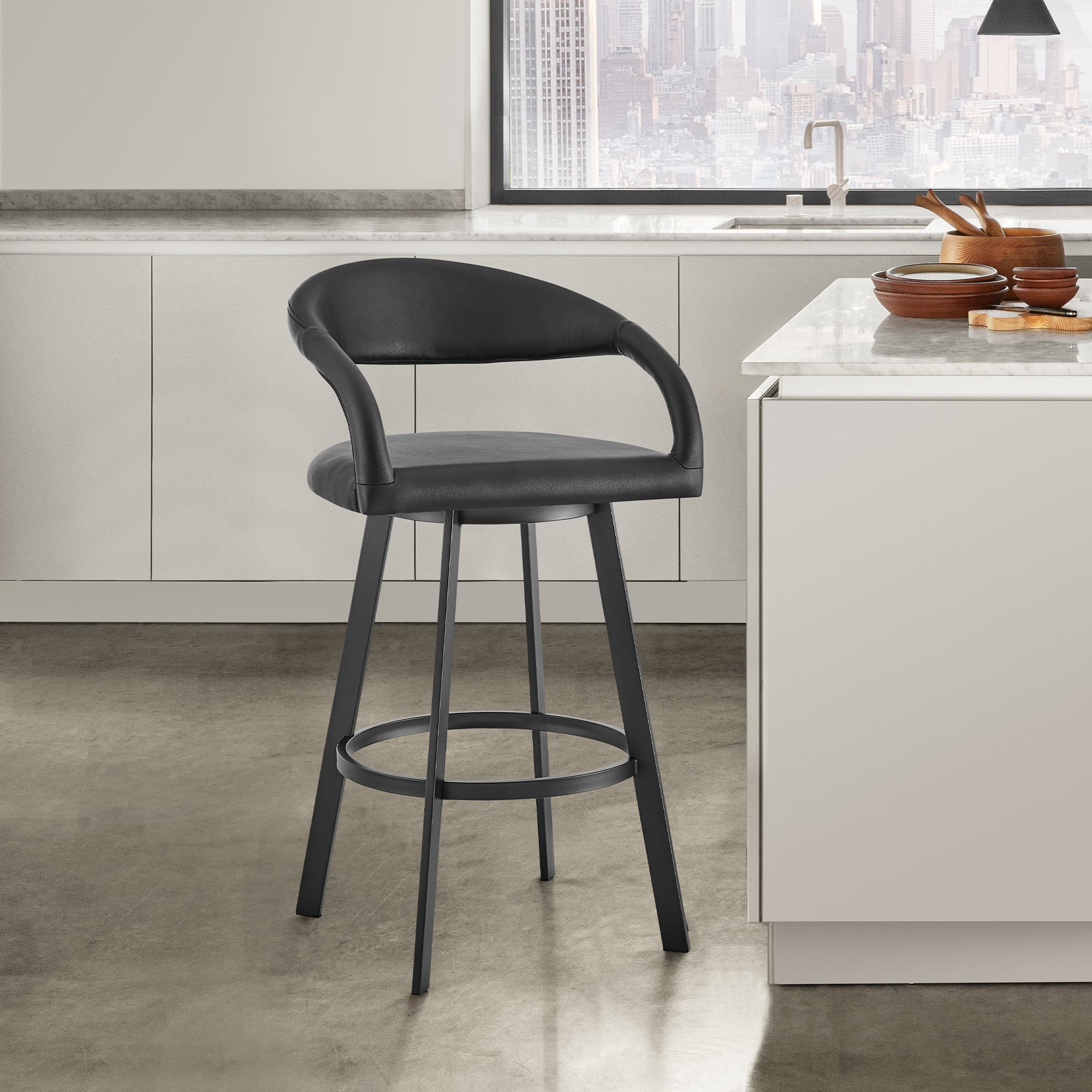 Armen Living Ramona Swivel Barstool
