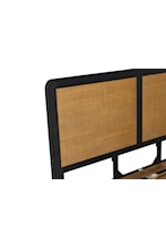 Armen Living Saratoga Contemporary 6-Drawer Dresser with Woven Cane