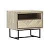 Armen Living Peridot Drawer Nightstand in Natural Acacia Wood