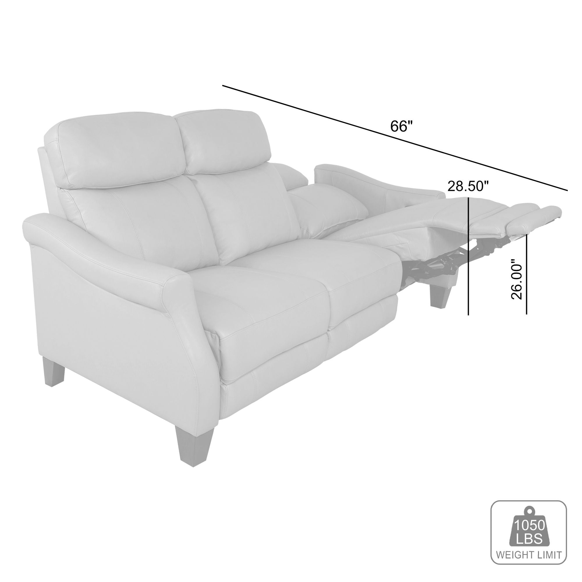 Armen Living Felicity Zero Gravity Power Reclining Sofa