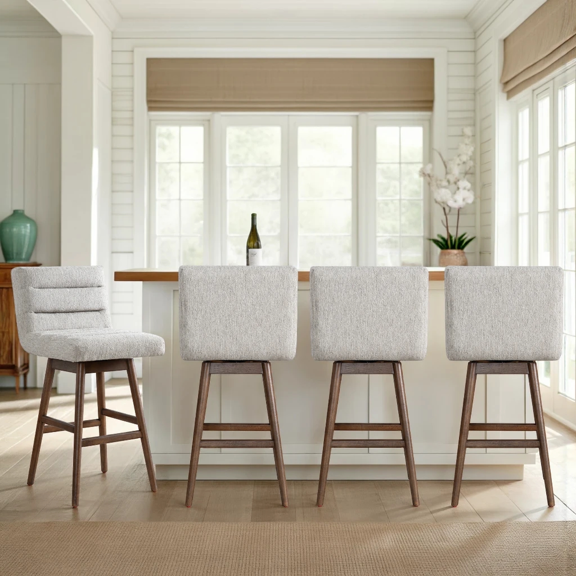 Armen Living Elias Upholstered Swivel Barstool