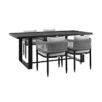 Contemporary 5-Piece Outdoor Dining Table Set