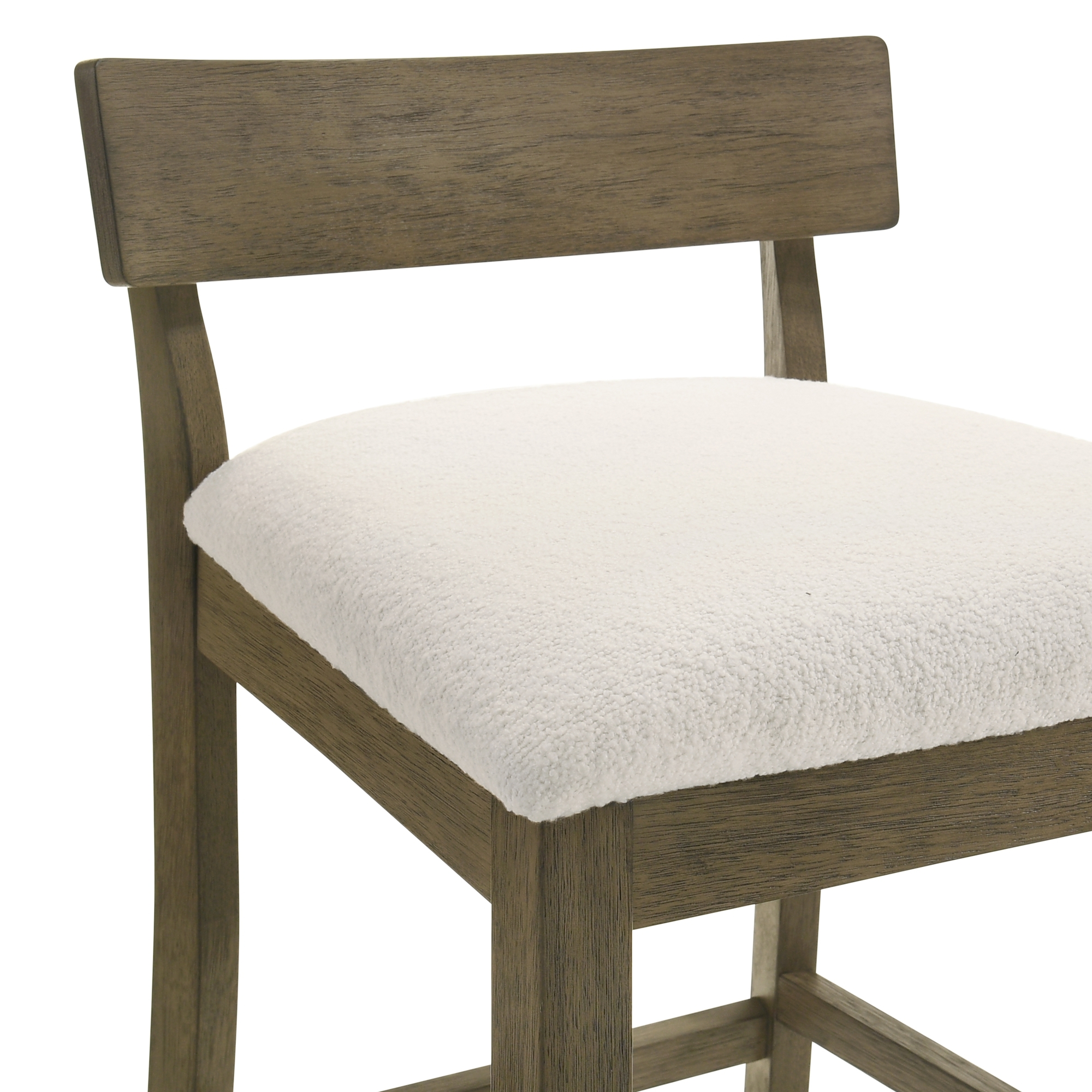 Upholstered Low-Back Fixed Counter Stool