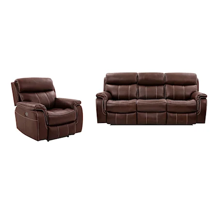 Traditional Dual Power 2-Piece Reclining Set