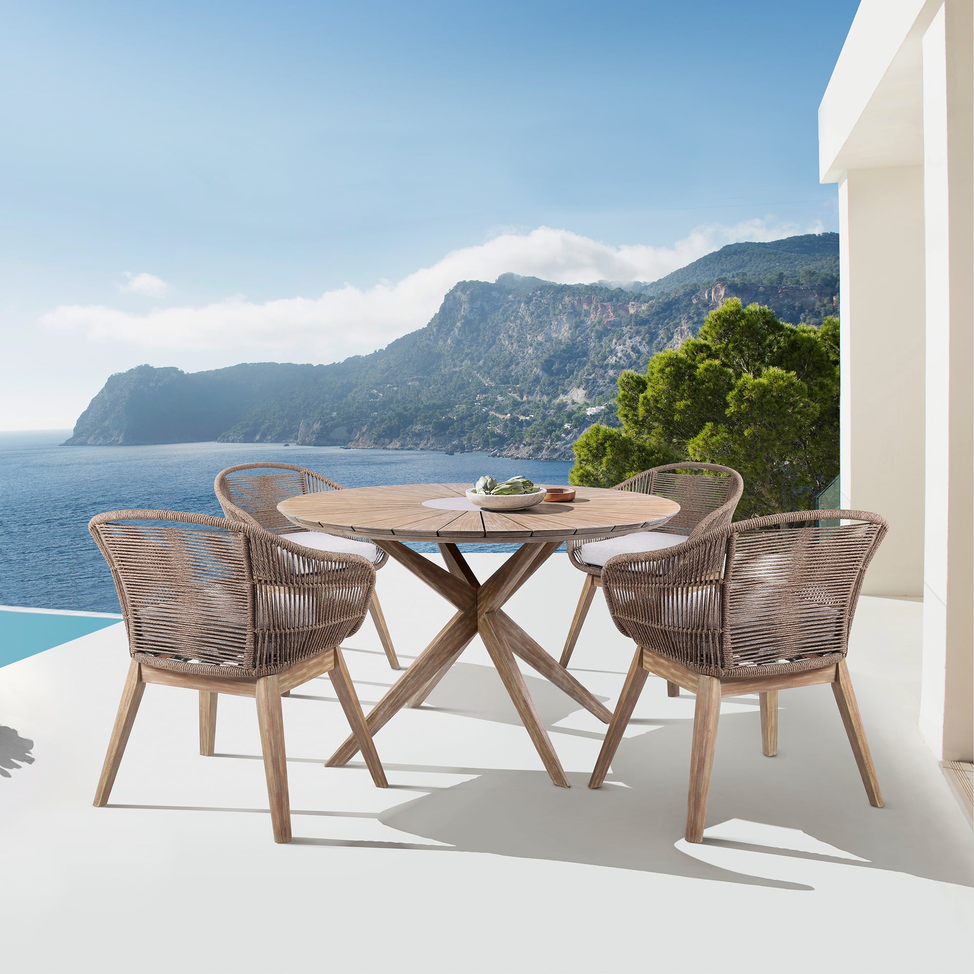 Armen Living Oasis / Tutti Frutti Outdoor Dining Set