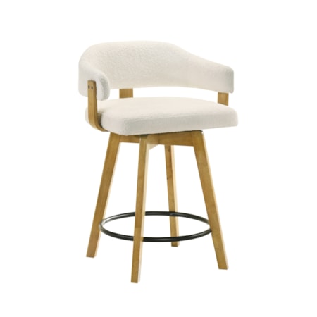 Upholstered Low-Back Counter Stool