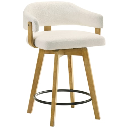 Upholstered Low-Back Counter Stool