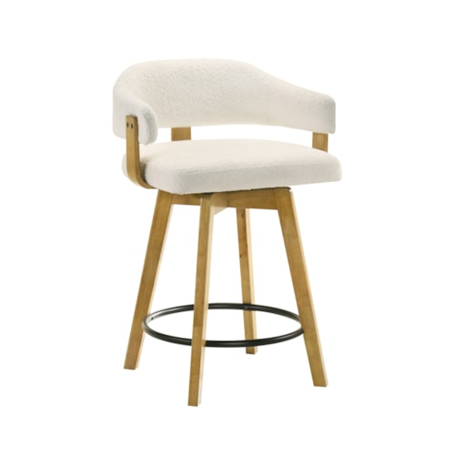 Modern Upholstered Low-Back Counter Stool