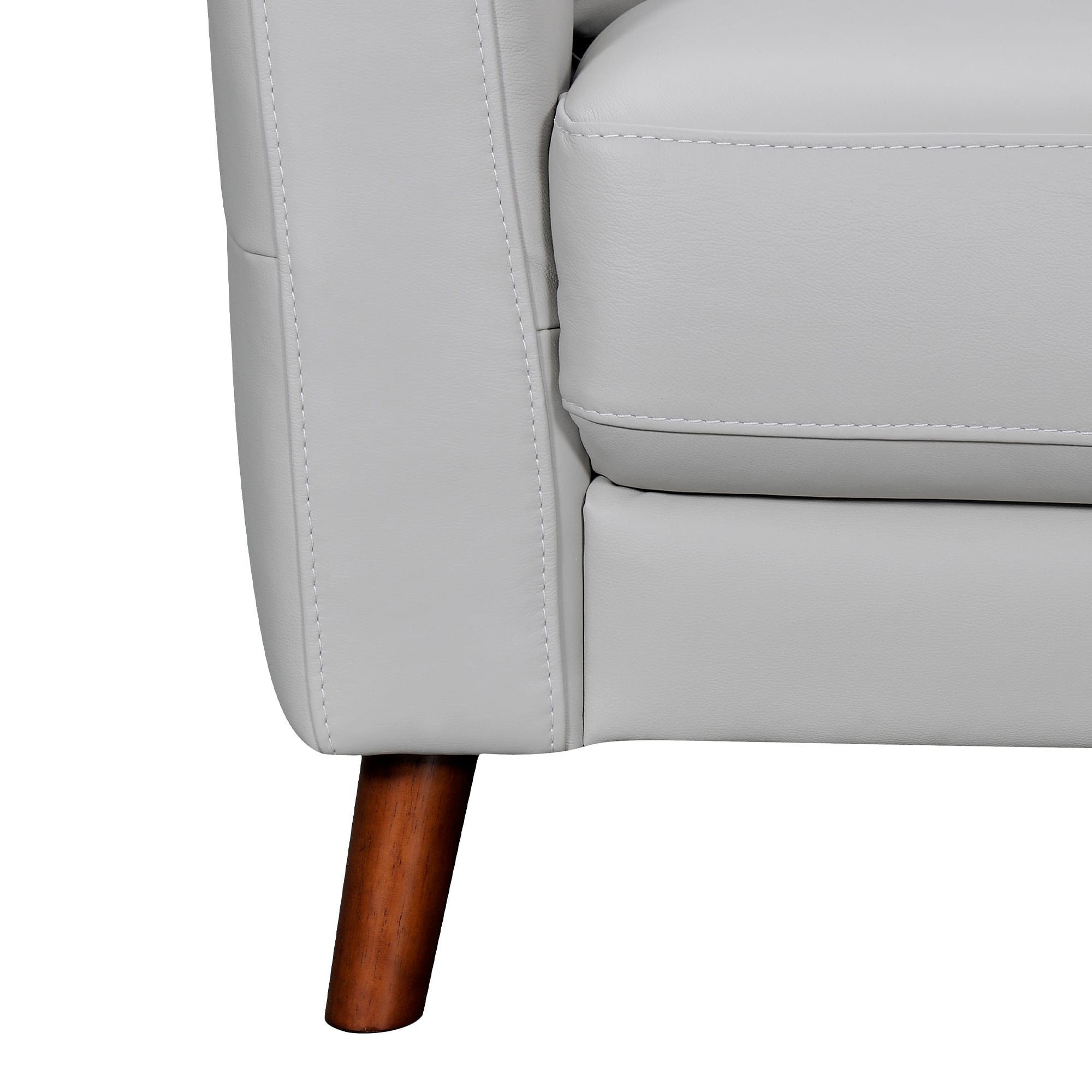 Armen Living Almafi Gray Leather Sofa
