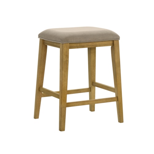 Transitional Upholstered Backless Counter Stool