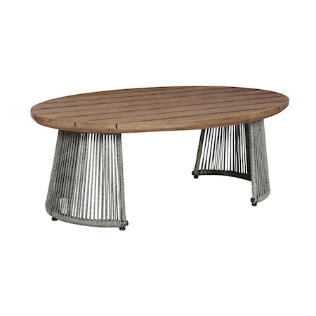 Contemporary Outdoor Coffee Table with Rope Legs
