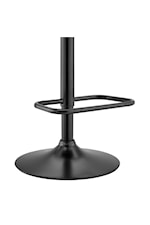 Armen Living Leland Contemporary Faux Leather Adjustable Height Bar Stool