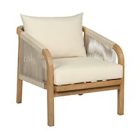 Coastal Patio Chair with Rope Accents on Arms