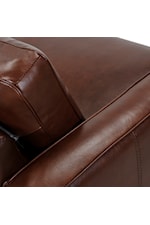 Armen Living Wesley Wesley Chestnut Genuine Leather Power Footrest Tuxedo Arm Accent Chair