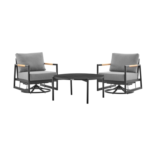 Contemporary Outdoor 3-Piece Conversation Set