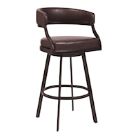 Contemporary 26" Counter Height Barstool with Black Metal Base