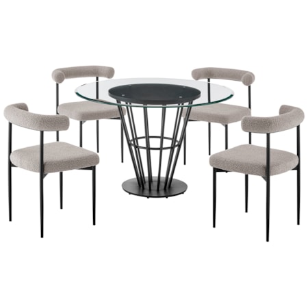5-Piece Round Dining Table Set