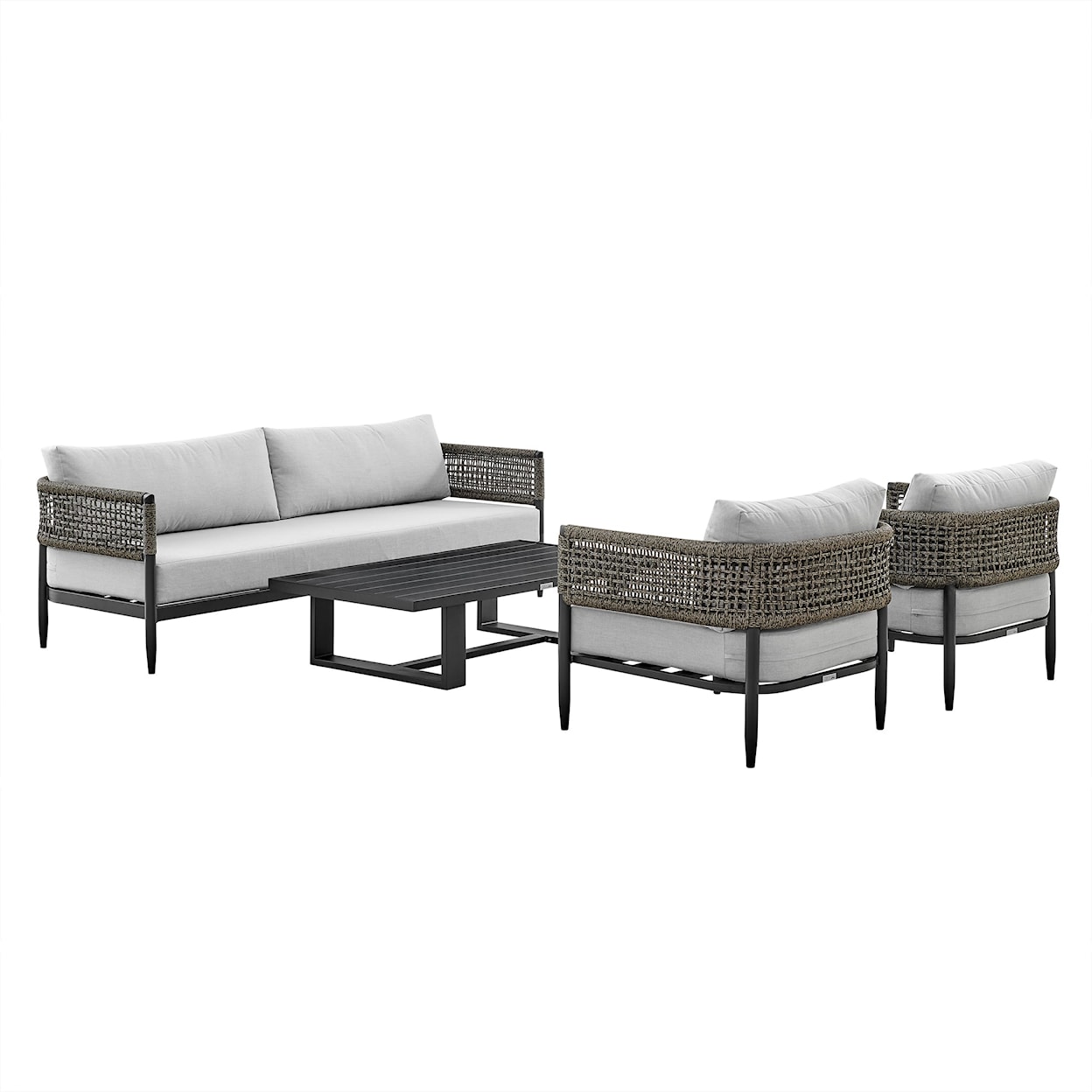 Armen Living Felicia 4-Piece Outdoor Conversation Set