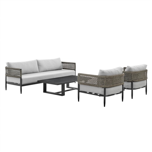 Contemporary 4-Piece Outdoor Conversation Set