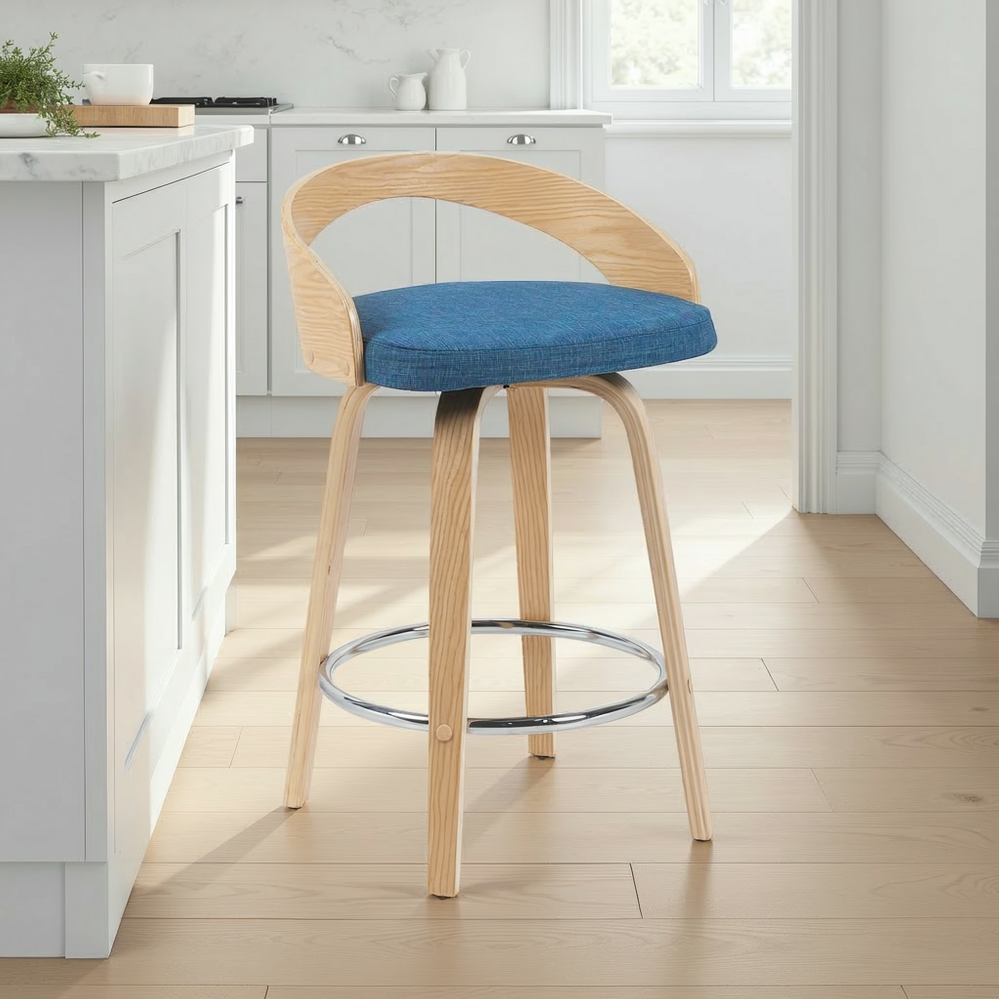 Armen Living Sonia Open-Back Swivel Counter Stool