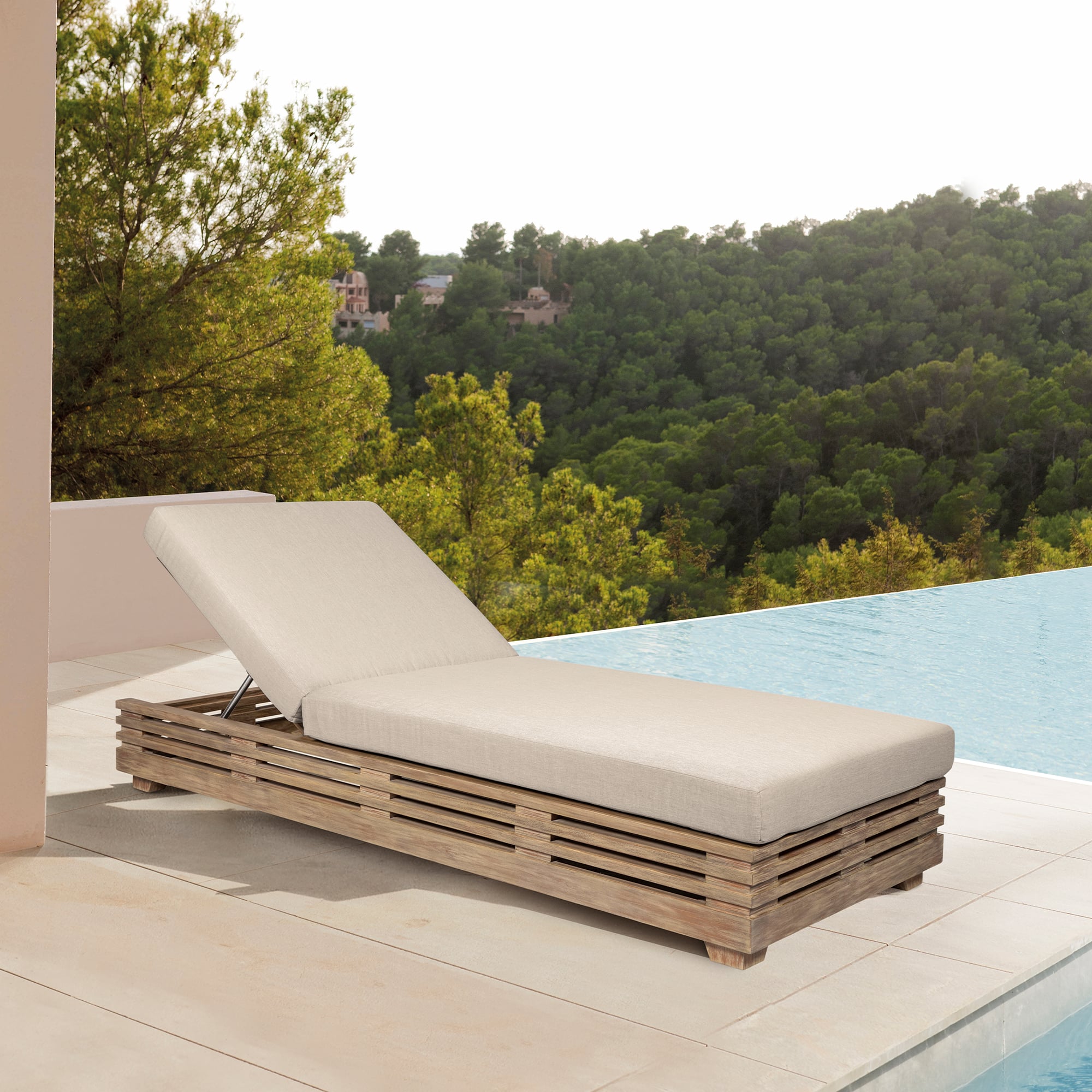 Armen Living Vivid Outdoor Chaise Lounge