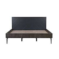Contemporary King Platform Bed Frame with Metal Legs
