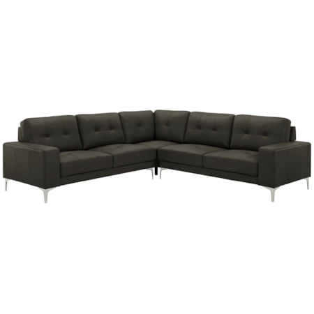 3-pc. Genuine Leather Sectional Sofa